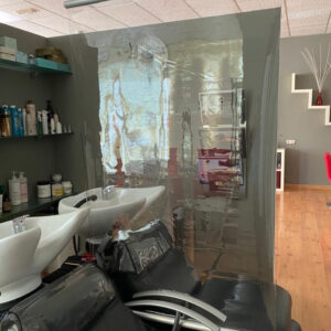 Mampara Protectora Flexible PVC y Aluminio Colgante